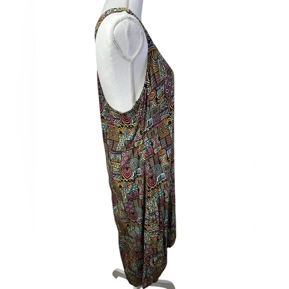 Kavu Colorful Geometric Midi Dress Size L - Picture 3 of 11